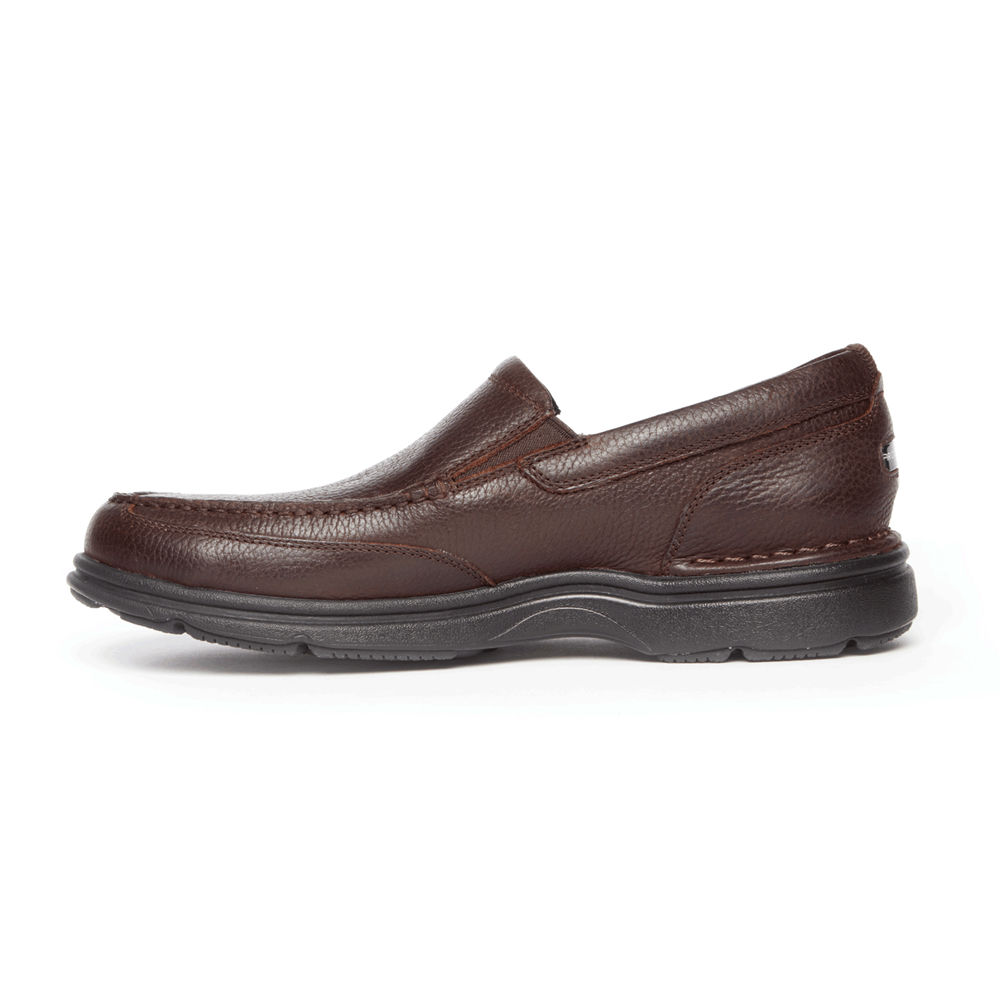 Rockport Mens ProWalker Eureka Plus - Slip-On Dark Brown - JYO734520